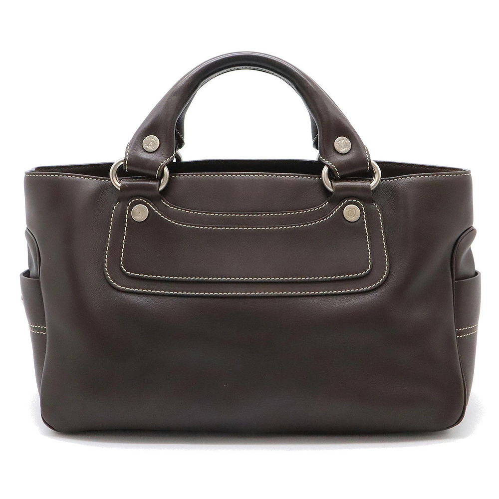 Celine Boogie Bag Handbag Leather Dark Brown